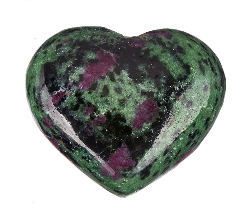 Ruby in Zoisite Puff Heart Crystal 