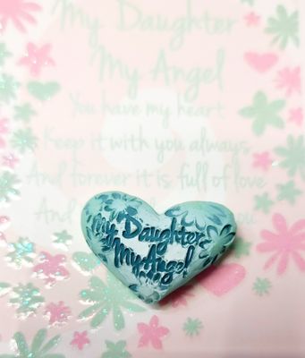 " My Daughter My Angel " message note magnetic stone
