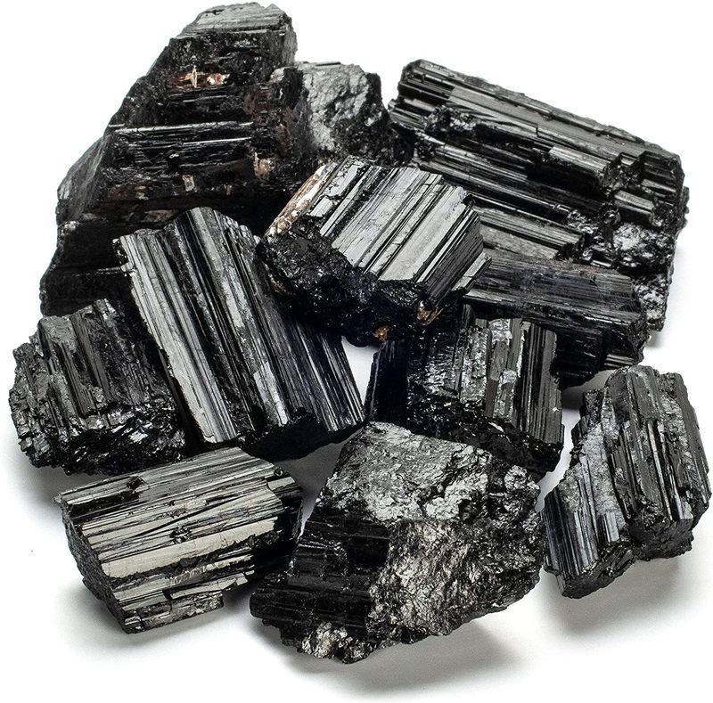 Black Tourmaline Crystal Rough Natural Stone 