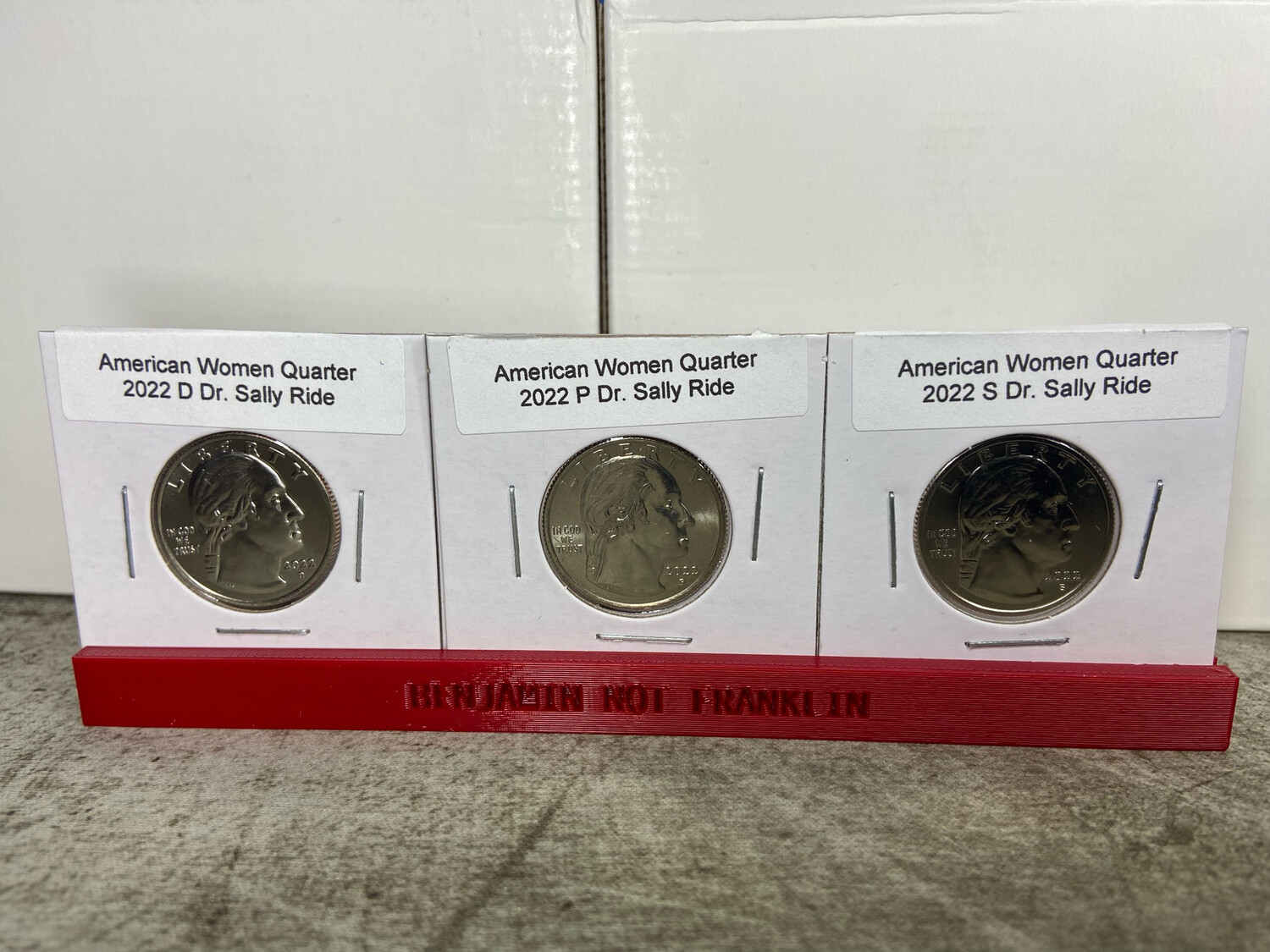 Sally Ride D S Dr 2022 P American Women Quarter Series 3 Coin Set in Red Velvet Bag Uncirculated 