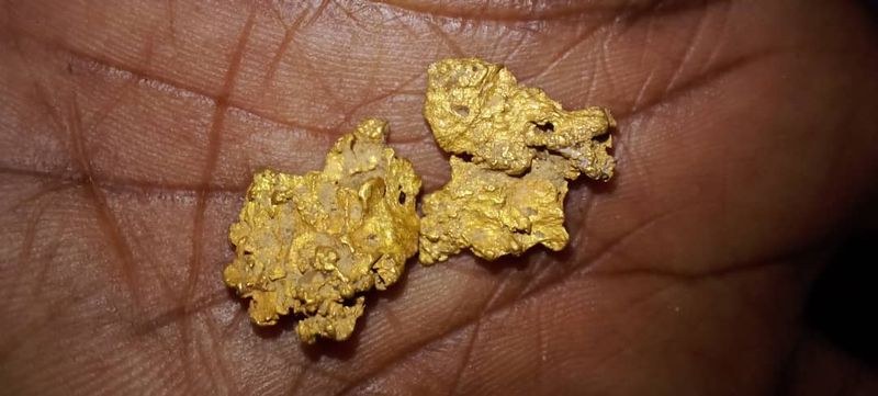 Raw Gold extracted from mine site