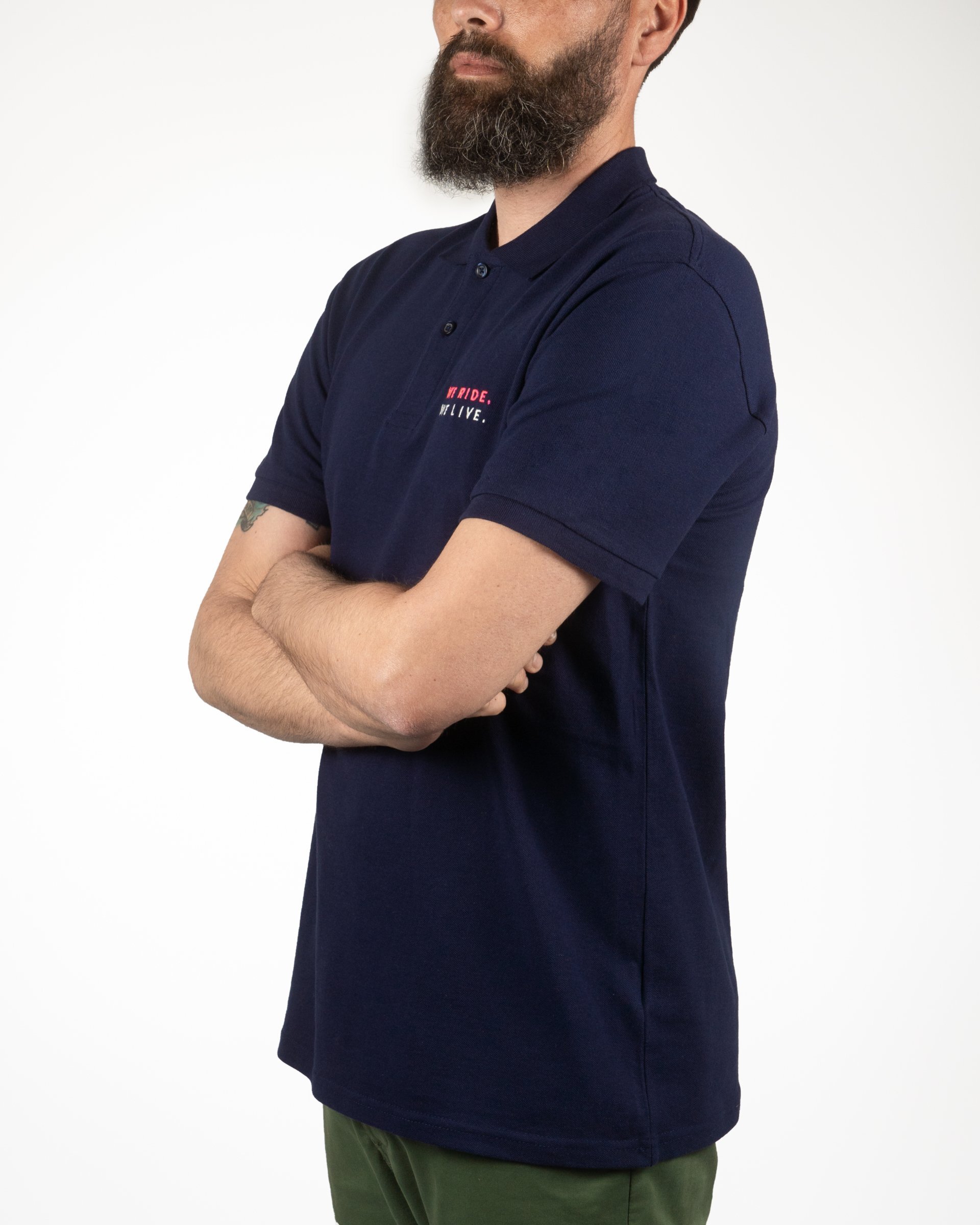 AFTER RIDE BLUE POLO SHIRT