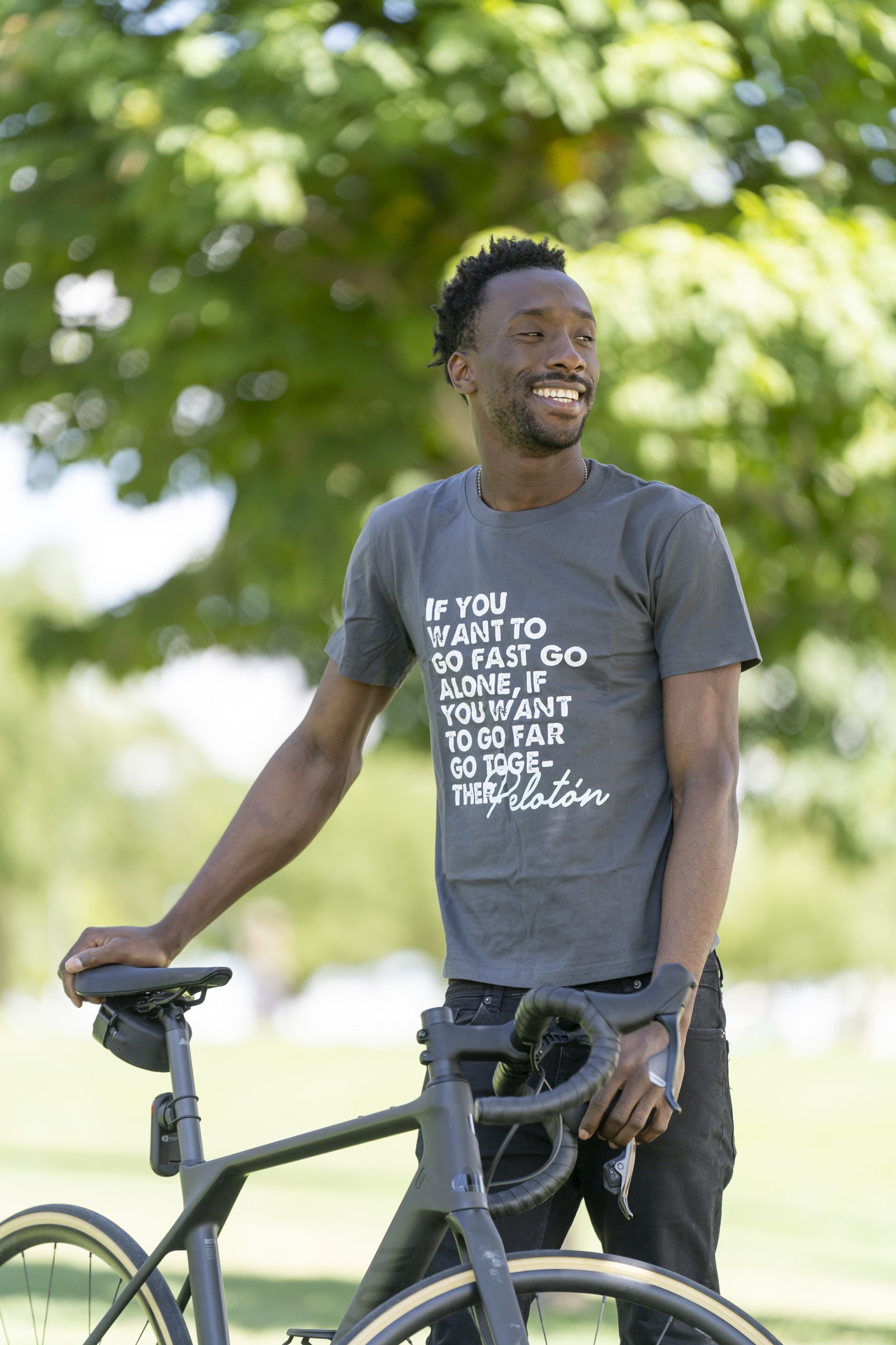 MEN'S GREY CYCLING PELOTON T-SHIRT