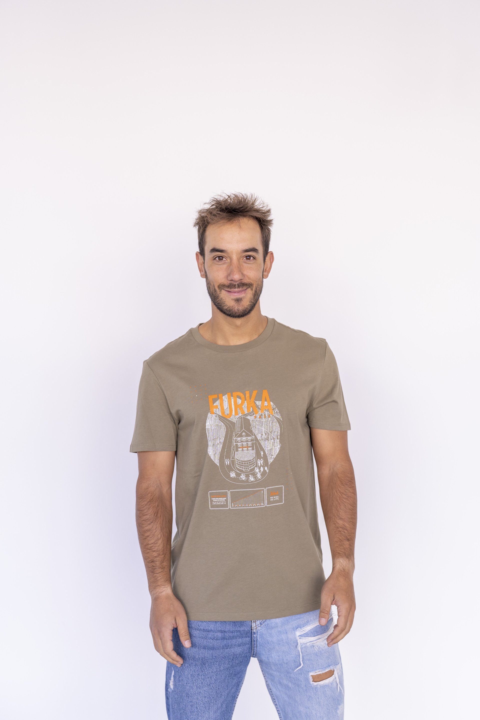 MEN´S OLIVE GREEN FURKA PASS TSHIRT