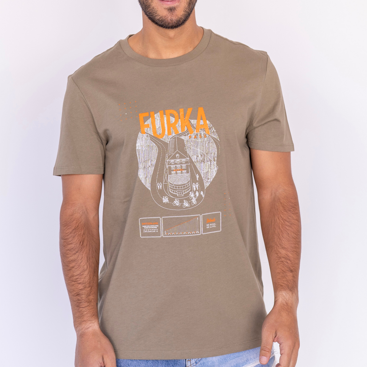 MEN´S OLIVE GREEN FURKA PASS TSHIRT