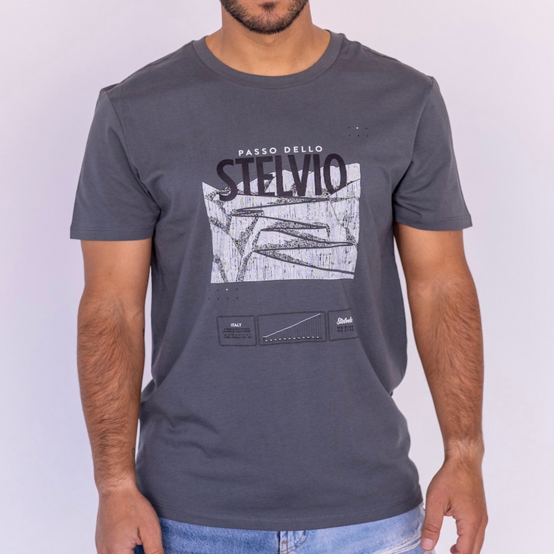 MEN´S PASSO DELLO STELVIO GREY TSHIRT