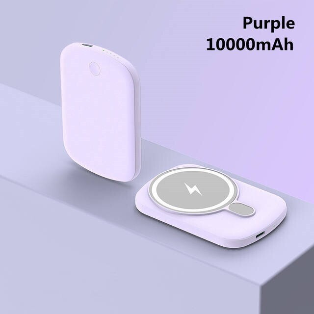 20W Fast Charge Mini Magsafe Magnetic Wireless 10,000mAh, Color: Lavender purple