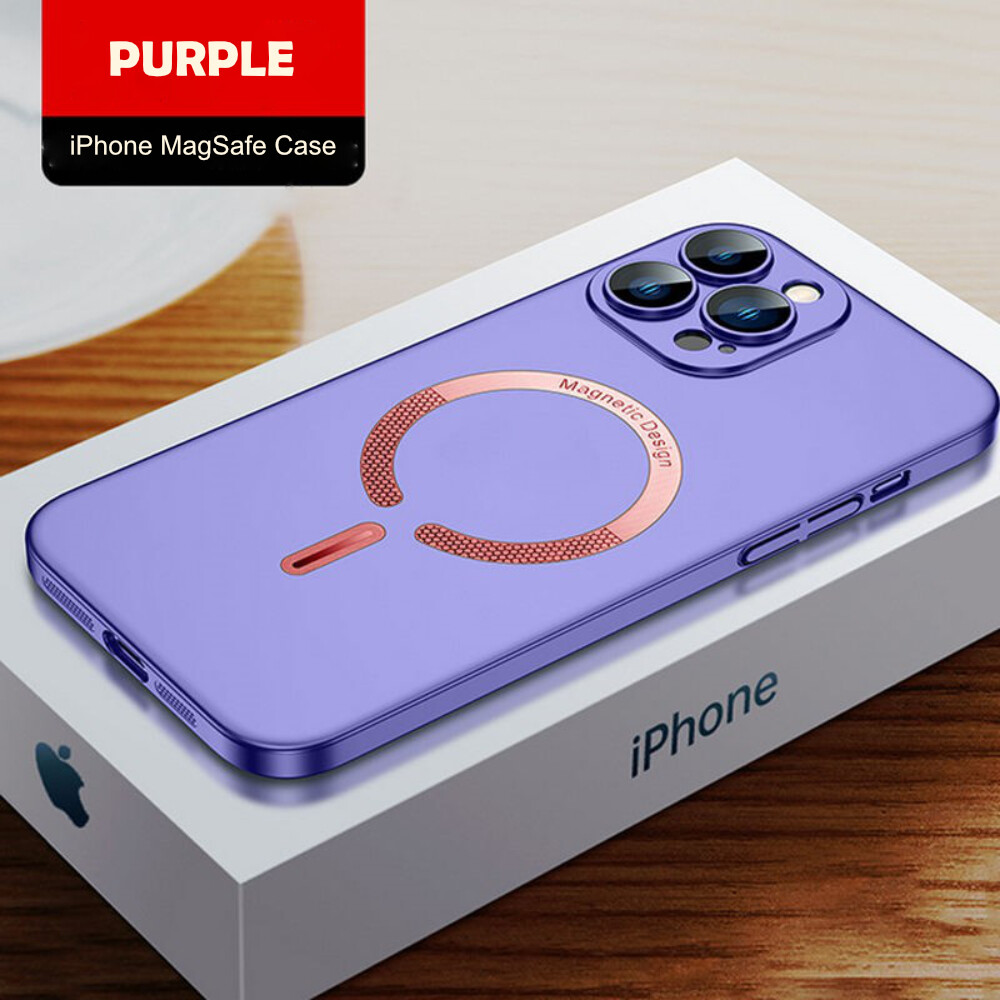 Ultra-thin MagSafe, Lens Film Case For iPhone, Model: iPhone 14 PROMAX, Color: Purple