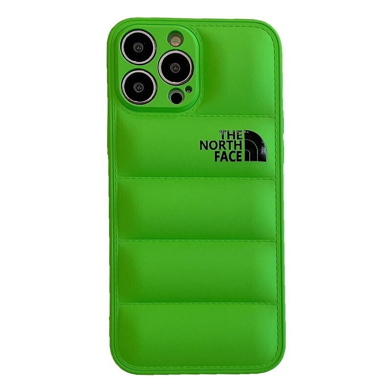 North Face Case Puffer Case Iphone Puffer Jacket., Color: Fluorescent Green, Model: iPhone 13 Pro Max