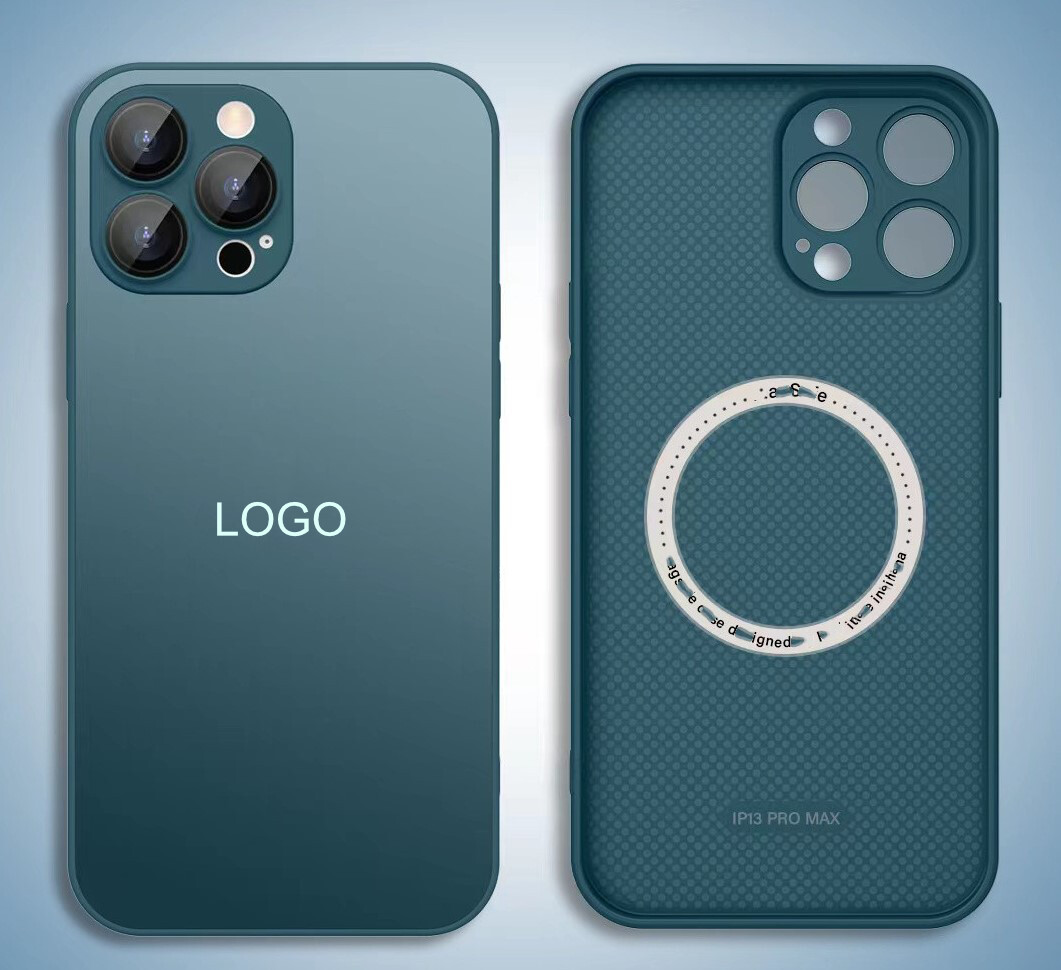 AG Porcelain Crystal Glass MagSafe  Case With Lens Film for iPhone., Color: Navy Blue, Model: iPhone 14 Pro Max
