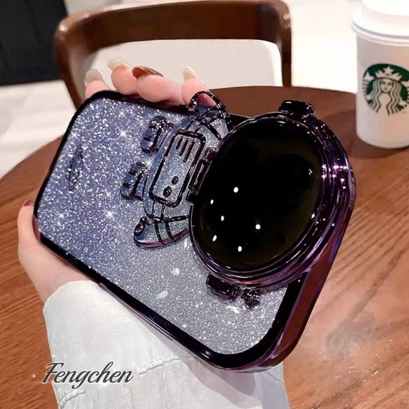 Astronaut Case for iPhone with Glitter.