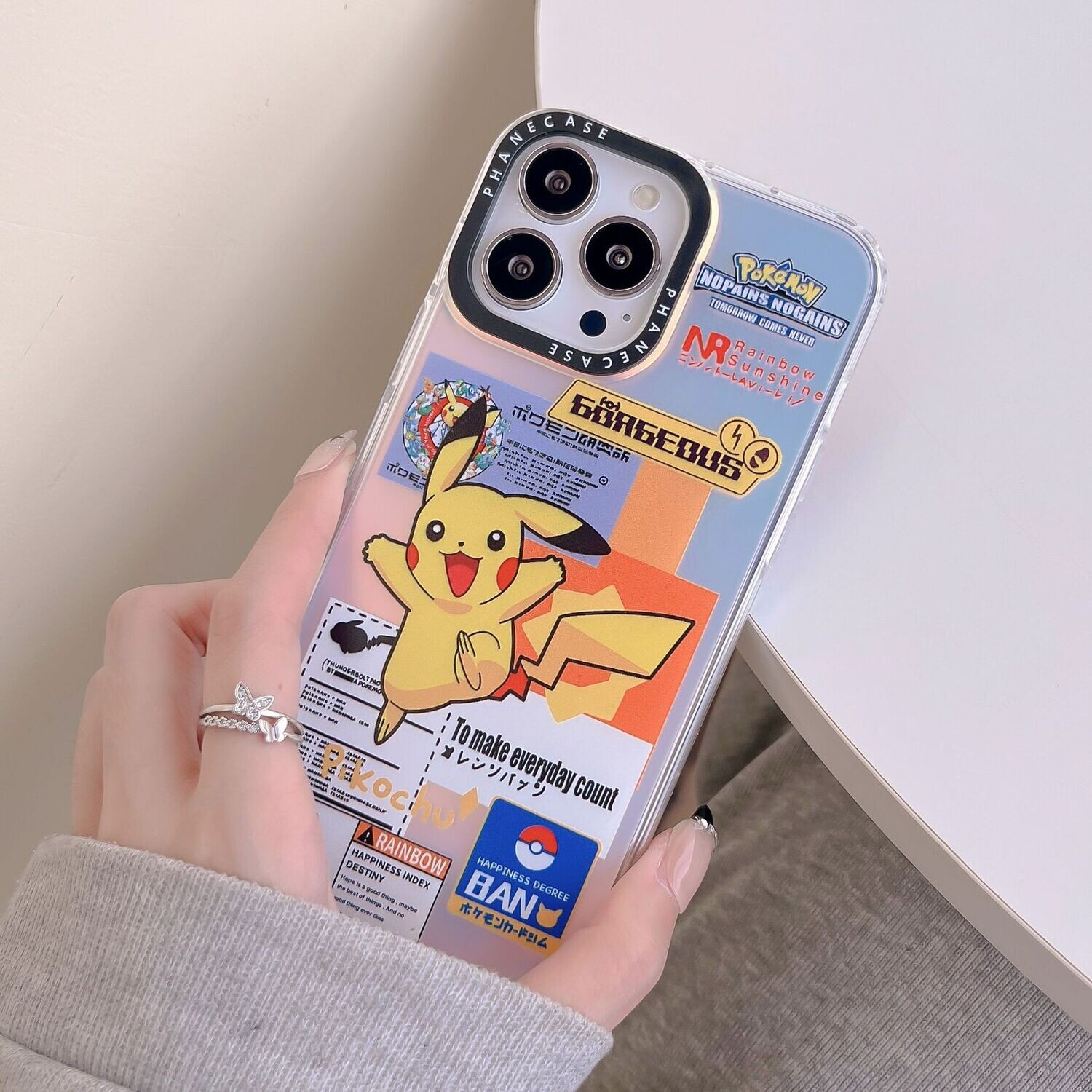 Pokemon Cartoon Cases For iPhone., Color: Pikachu, Model: Apple 14pro max