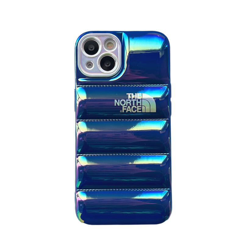 Electroplated Laser North Face iPhone Case, Model: iPhone 14 Pro Max, Color: Blue