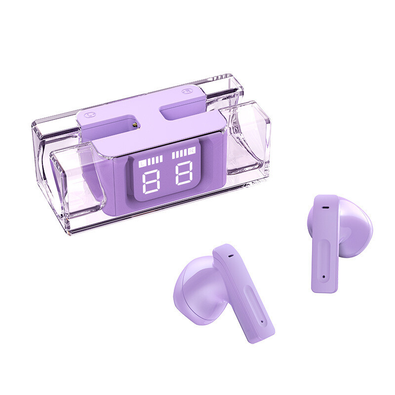 E90 Sports Transparent Wireless Bluetooth 5.3 Headset, Color: Purple