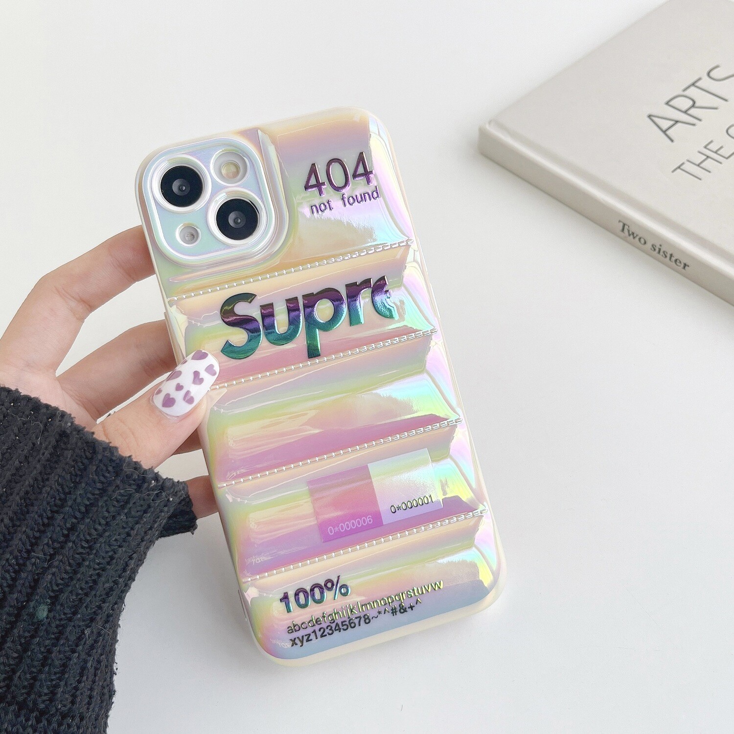 Electroplated Laser 404 iPhone Case., Model: iPhone 14Pro Max, Color: White