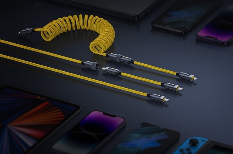 Lightning &amp; USB-C cable Up to 240W Charging |MFI Certified| Custom Length &amp; quick switch| Durable