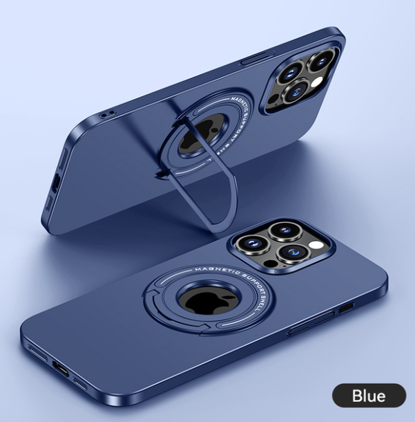 Invisible Bracket Skin-friendly MagSafe iPhone Case, Model: iPhone 14 Pro Max, Color: Deep Blue