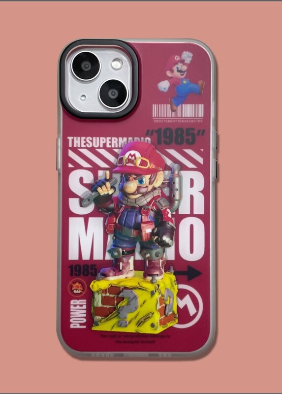 Super Mario Case for iPhone., Model: iPhone 14 Pro Max, Color: Red