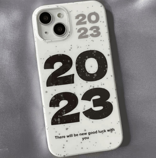 2023 Case for iPhone, Color: Black Letters, Model: iPhone 14 Pro