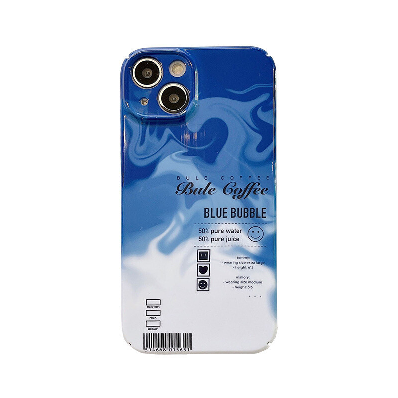 Gradient Blue Coffee Optional Lanyard iPhone Case