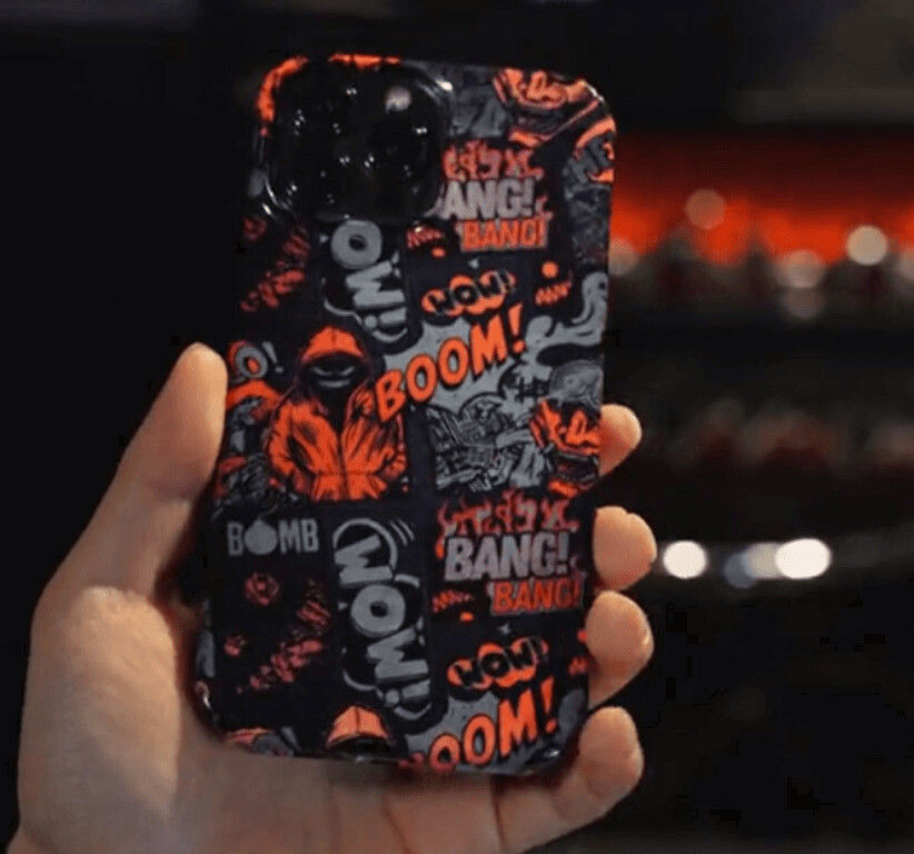 Tide Brand Cherry Sound Case for iPhone, Models: Iphone 11, Color: Film shell-dark red boom illustration