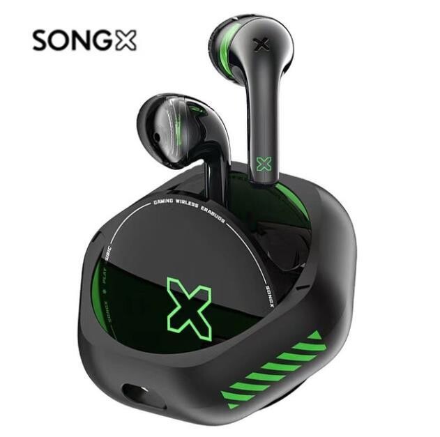 SONGX Gaming Headset Super 60ms Low Latency Wireless Charging Game  TWS Bluetooth 5.2 Headphones