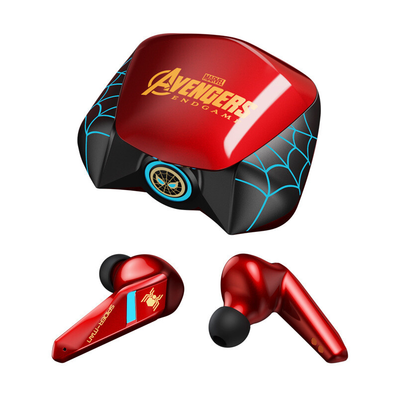 Disney Marvel Iron Man TWS Bluetooth 5.0 Earphones Wireless Headphone In-ear Noise Reduction Sports Gaming Waterproof Earbuds, Color: Spiderman - Red