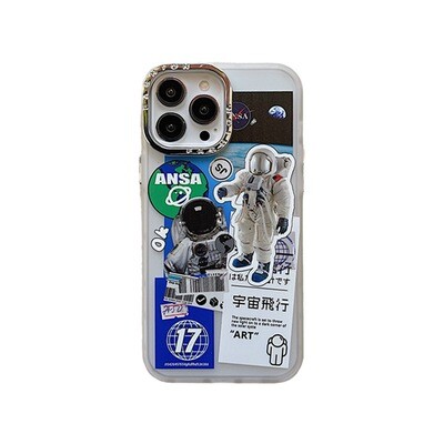 Cool Astronaut Transparent Frosted Design iPhone Case