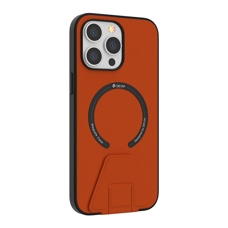 Diwo DEVIA Landy Series Magnetic Bracket iPhone Case, Model: iPhone 14 Pro Max, Color: Orange