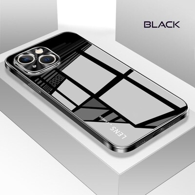 Luxury Electroplated Glass and Laser metal lens frame design Case For iPhone [Logo Optional]
