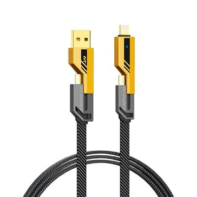 4 in1 Fast Charging Data Cable Android and Apple Type-c Suitable for Dual-head Mobile Phone Computer USB Cable