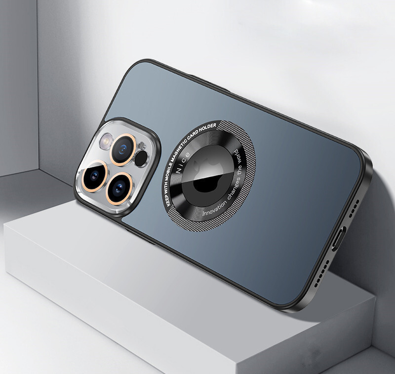 AG Frosted Glass Lens Film MagSafe  iPhone Case, Color: Black, Model: iPhone 14 Pro Max