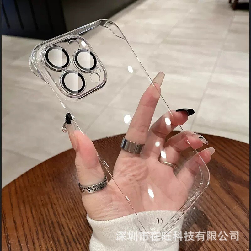 Electroplating Borderless iPhone Case, Color: Transparent color [with lens film], Model: Iphone 12