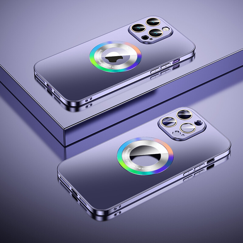 AG Leaked Label Metal Matte Drop-proof With Built-in Lens Film iPhone Case, Color: Dark purple, Models: iPhone 12 Pro Max