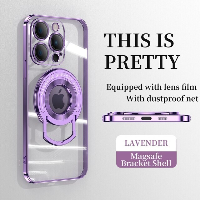 Transparent Silicone Ultra-thin Anti-drop  All-inclusive With Kickstand iPhone Case, Model: Iphone 11 pro max, Color: Light Purple