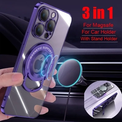 Transparent Silicone Ultra-thin Anti-drop  All-inclusive With Kickstand iPhone Case