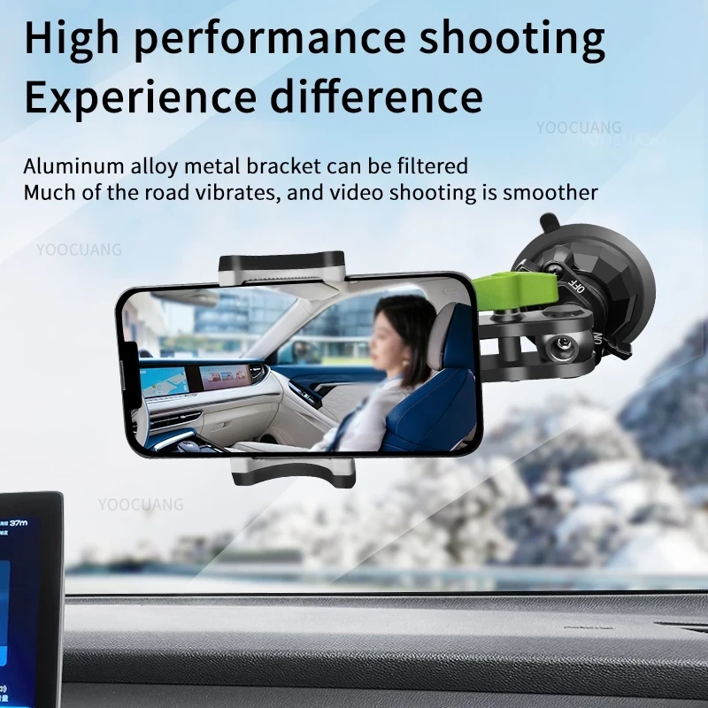 Suction Cup Universal Car Mobile Phone and Go Pro Holder Fixed Shooting Metal Bracket