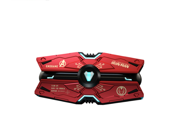 Mecha Warship &amp; Iron Man TWS Bluetooth Gaming Headset Noise-cancelling Zinc Alloy Material Large Capacity Battery., Model: Iron Man Red
