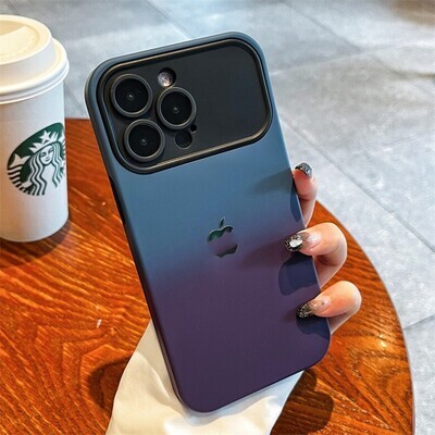 Trendy Gradient Contrast Color Large Window iPhone Case