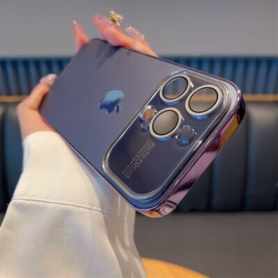 New Electroplating Large Window With Lens Film Anti-fingerprint All-inclusive Anti-fall iPhone Case