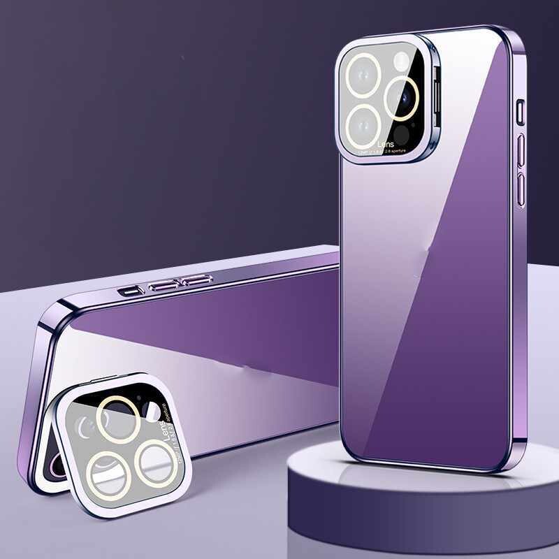 Electroplating Transparent PC Goggle Glass MagSafe iPhone case, Color: Dark Purple, Model: iPhone 14 Pro Max