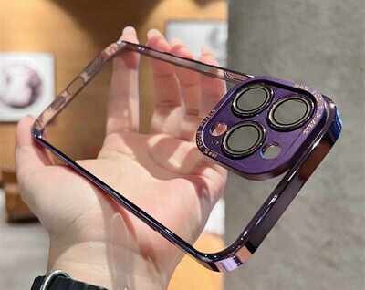Electroplating Transparent Hard Shell Alloy Lens Film iPhone Case