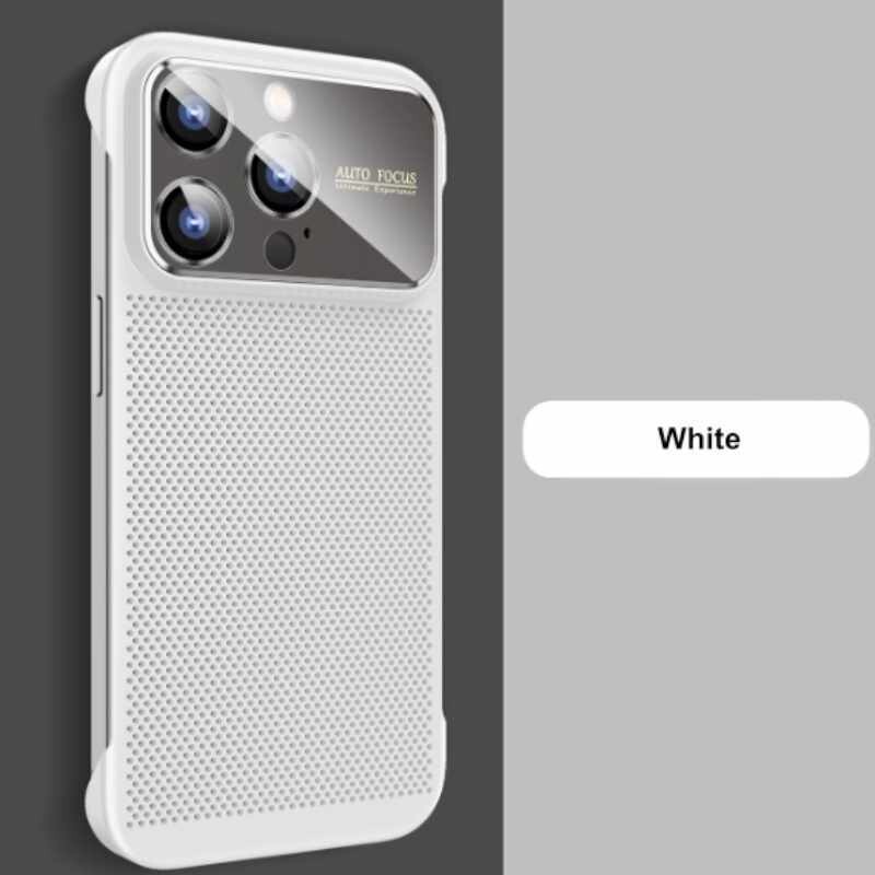 Borderless Large Window  Ultra-thin Hard Shell Anti-fall Heat Dissipation iPhone Case, Model: Iphone 14, Color: White