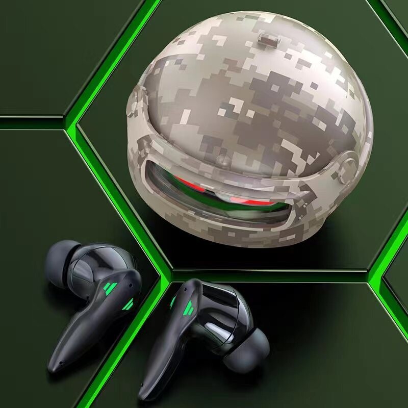Wireless Neutral Noise-canceling Game Gaming Gaming In-ear Headset High-power Bluetooth Headset Ultra-long Battery Life Headset, Color: Camouflage