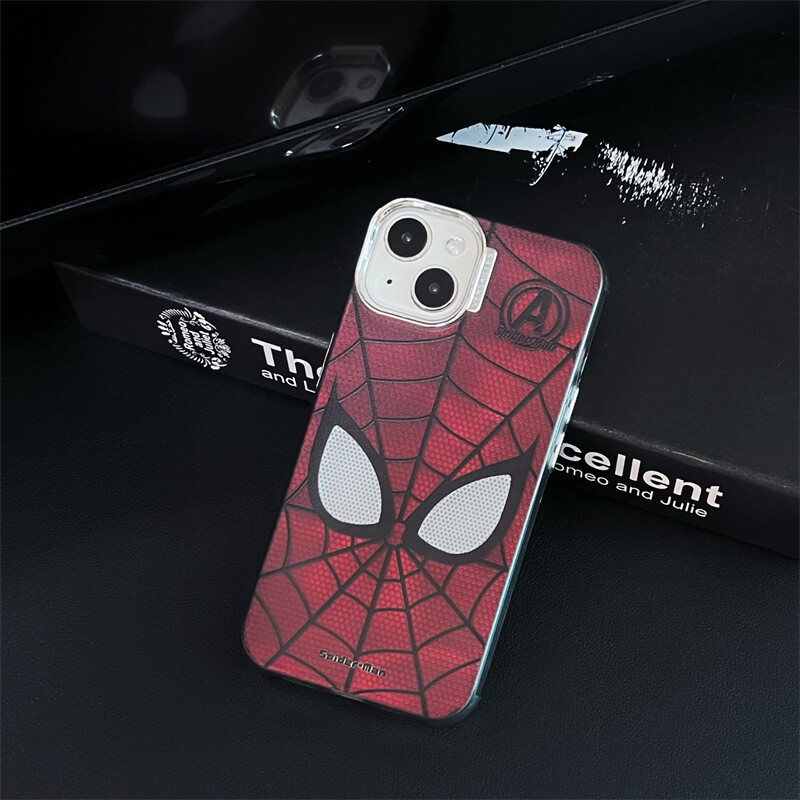 Marvel Spider-Man Anti-fall Soft iPhone15PRO Mobile Phone Case, Color: Water ripples-red spider-man, Model: Iphone13pro max