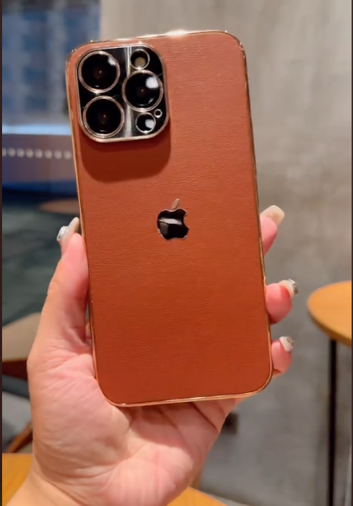 Luxury Leather Electroplated Cross Pattern iPhone Case, Color: Brown, Models: Apple 15promax