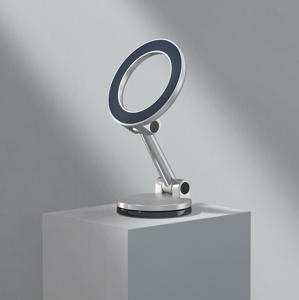 Metal 360 Degree Rotating Magnetic Car Mount, Color: Bright silver