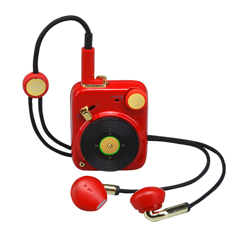 Elvis Presley Audio Walkman Semi-in-Ear Wireless Bluetooth Headset, Color Classification: Hippie red, Package type: Official standard