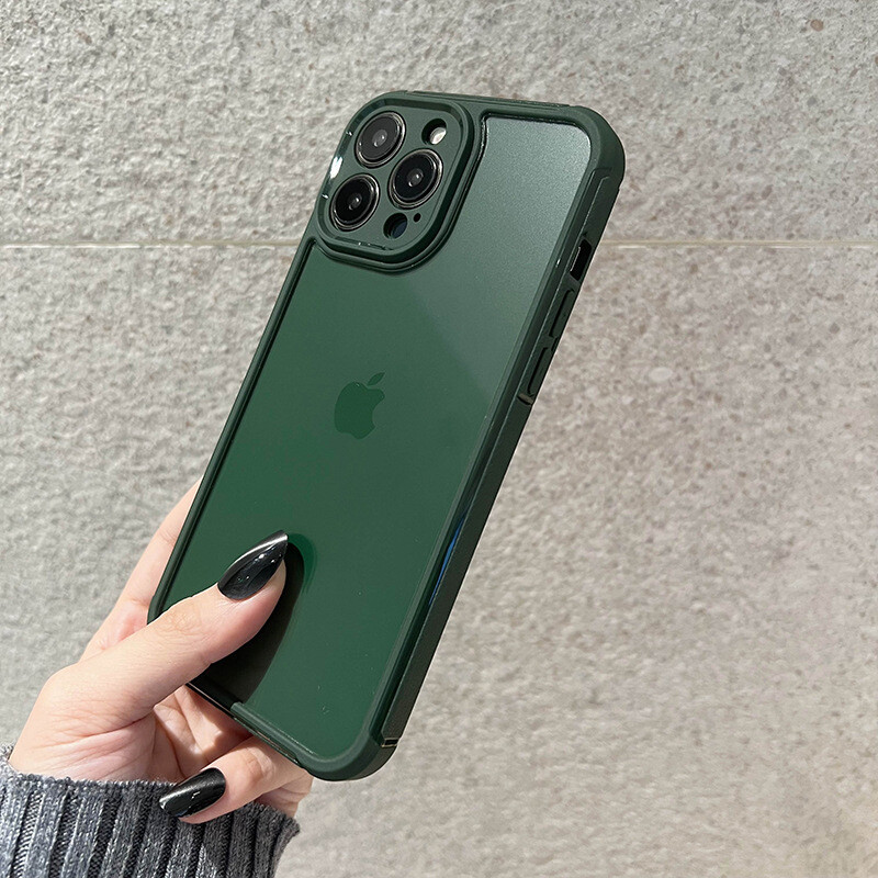 High-end Anti-fall All-inclusive Lens iPhone Case, Color: Cangling green, Model: Iphone14
