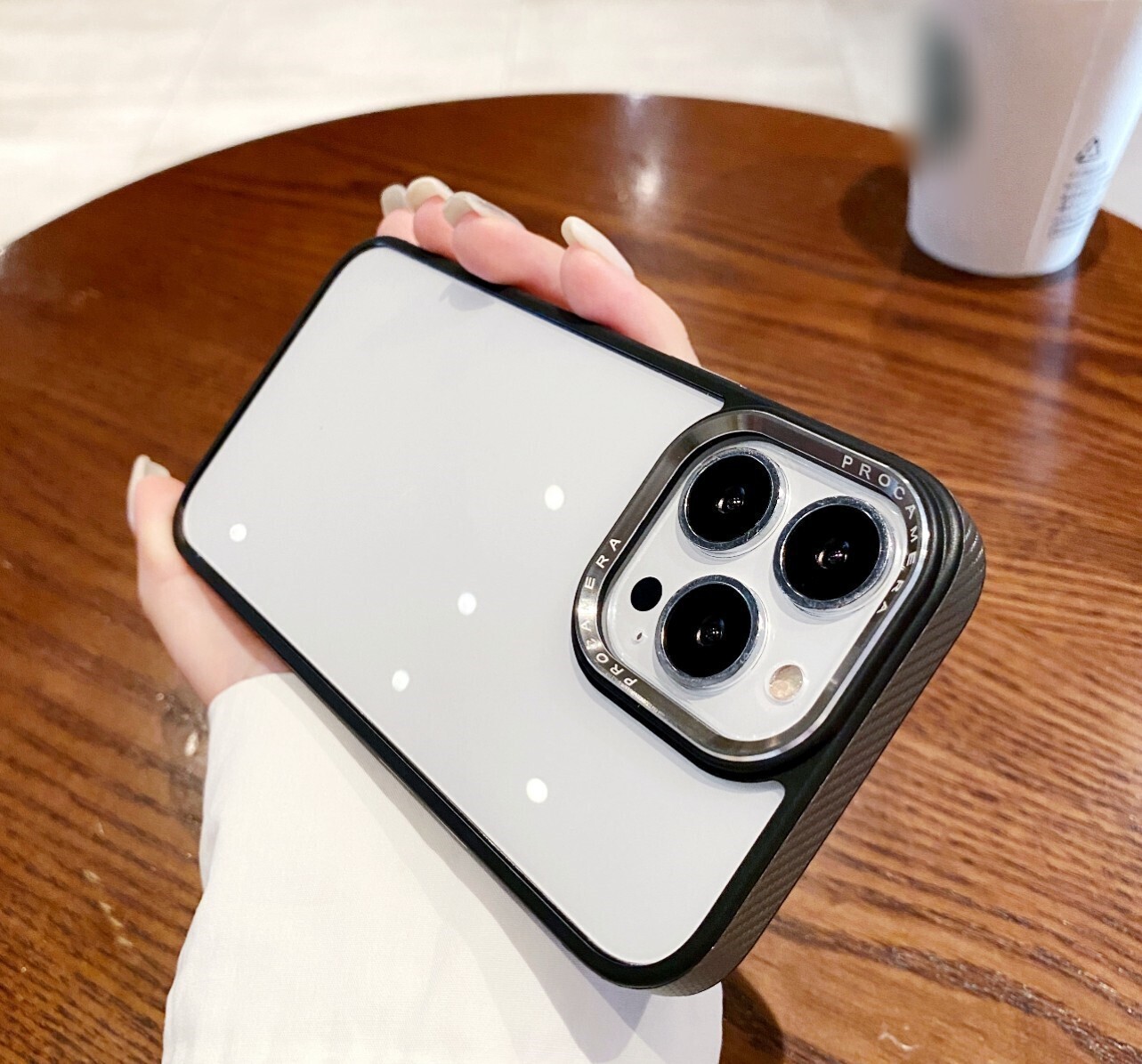 Side Carbon Fiber Pattern Metal Lens Anti-fall Protective iPhone Case, Color: Graphite gray (carbon fiber pattern), Model: Iphone13 pro